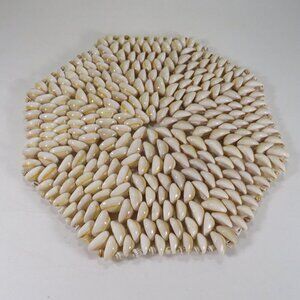 Carib Cowrie Seashell Trivet Octagon Handmade Philippines 10"